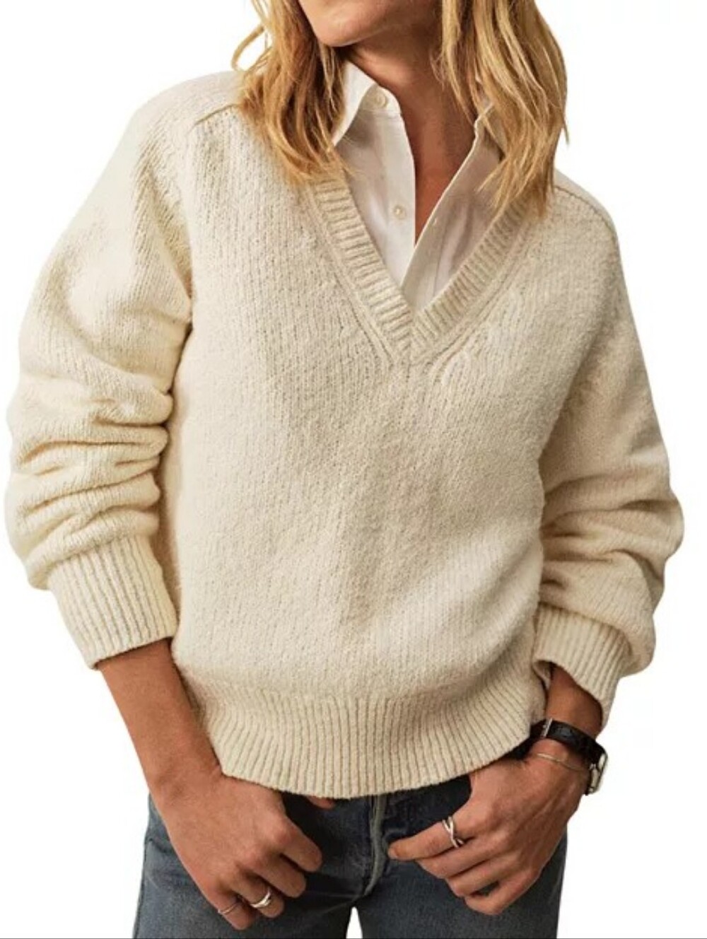 Buck Mason Soft Spun V-Neck Sweater Small